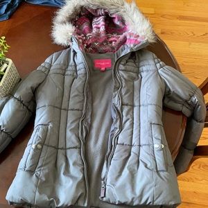 London Fog girls gray winter coat with hood
